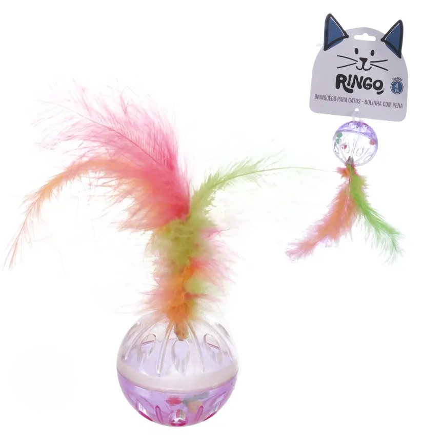 Brinquedo para Gato Bola Pena 4cm — imagem 3