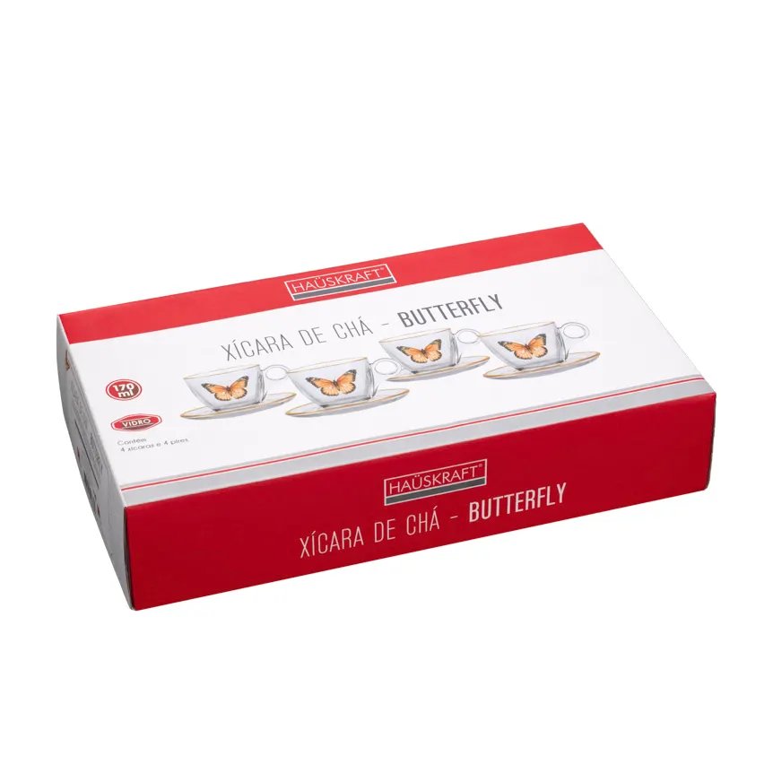 Xícara de Chá com Pires Butterfly 170ml 4 Peças — imagem 3