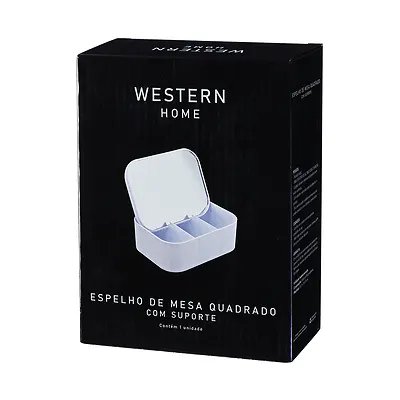 Espelho de Mesa Quadrado com Suporte 15,5CMBR — imagem 2
