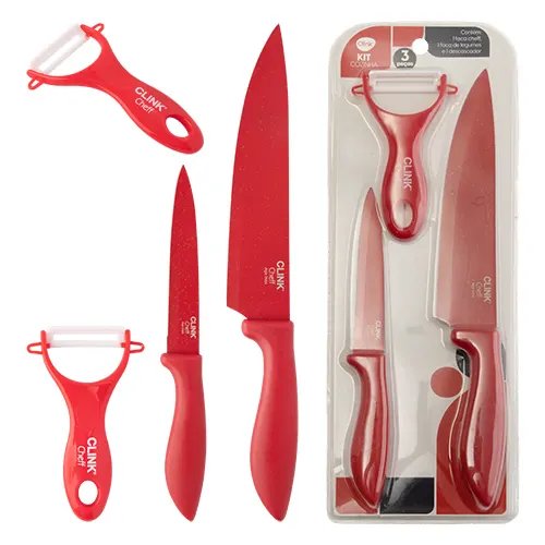 KIT Cozinha 3 Pçs Aço INOX e Plástico PP 13,5 cm x 3 cm x 37,5 cm — imagem 3