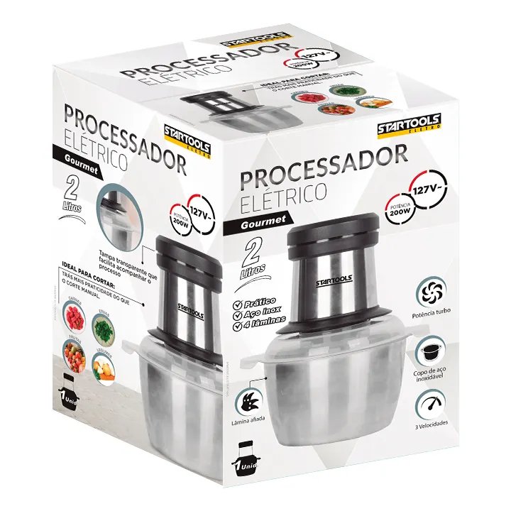 Processador Elétrico Gourmet Inox 2 Velocidades 2L 127V — imagem 3