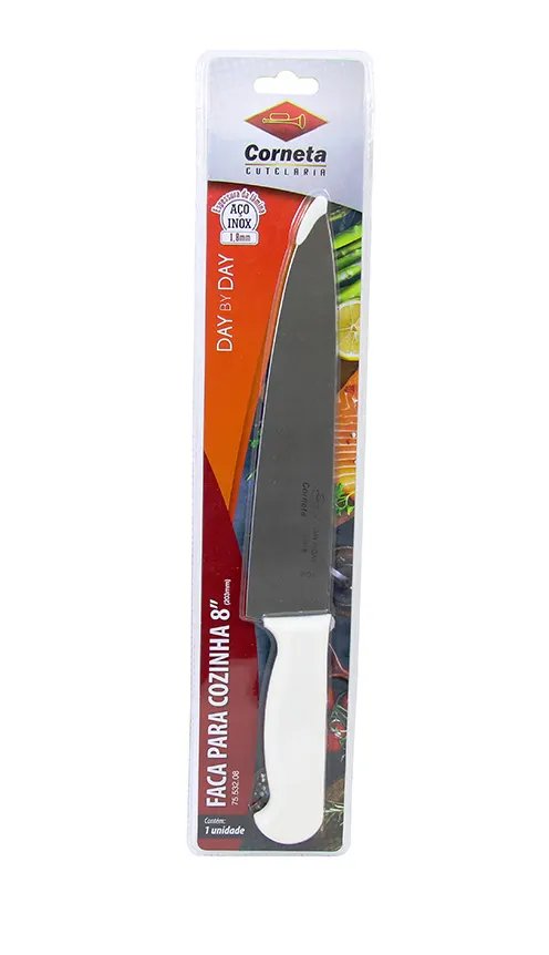 Faca de Cozinha Inox Cabo Branco DBD 8" — imagem 2