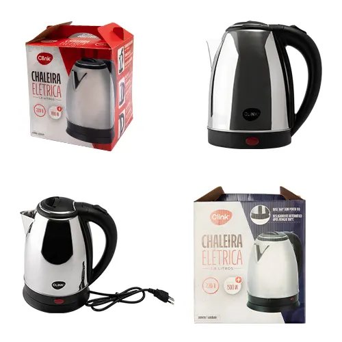 Chaleira Elétrica 1,8 L 220 V Plástico PP e Aço INOX 21,5 cm x 16,3 cm x 24 cm — imagem 2