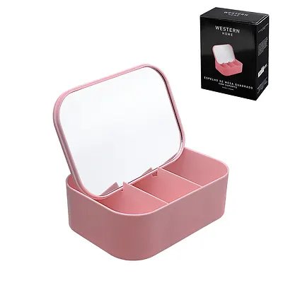 Espelho de Mesa Quadrado com Suporte 15,5CMRS — imagem 3