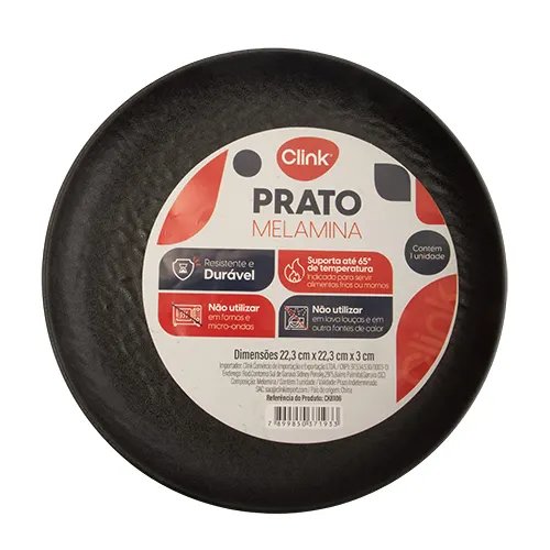 Prato Redondo Raso M Melamina 22,3 cm x 22,3 cm x 3 cm — imagem 2