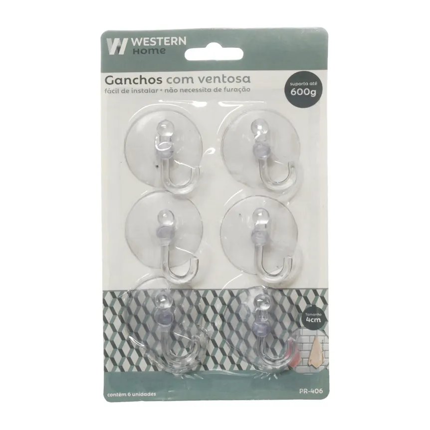 Ganchos Ventosa 4cm 6 Peças — imagem 3