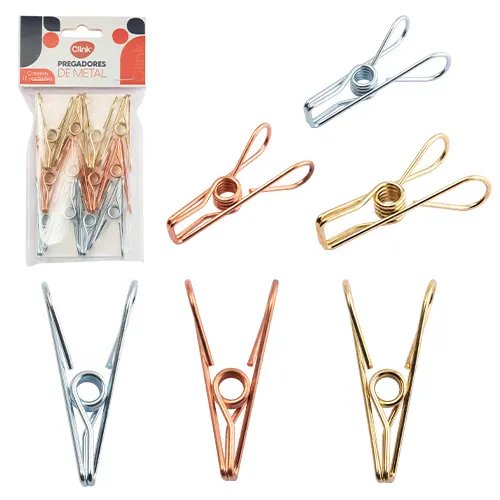KIT 12 Prendedores Metal 6 cm x 1,4 cm x 2,7 cm — imagem 3