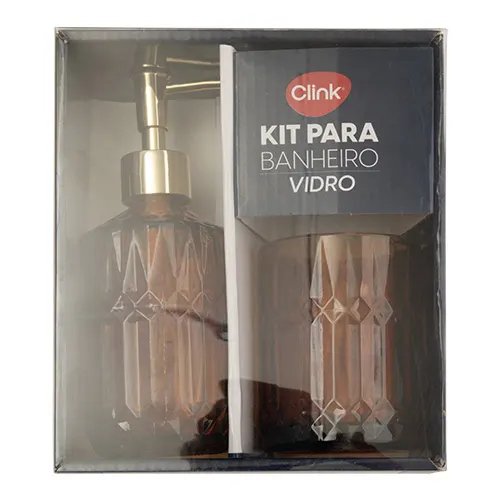 KIT 2 Pçs Banheiro Transparente Vidro, Plástico PP 6,8 cm x 6,8 cm x 18,6 cm — imagem 2