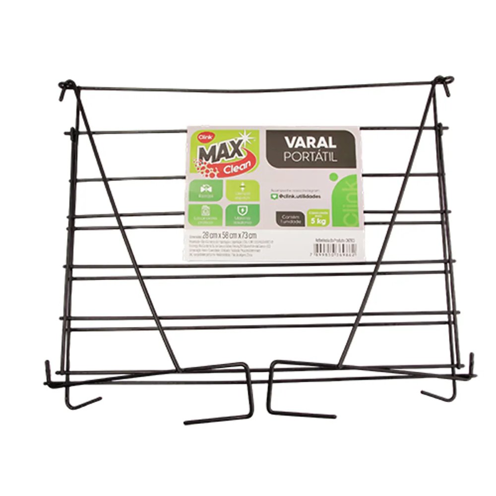 Varal Portátil Ferro 28 cm x 58 cm x 73 cm — imagem 2