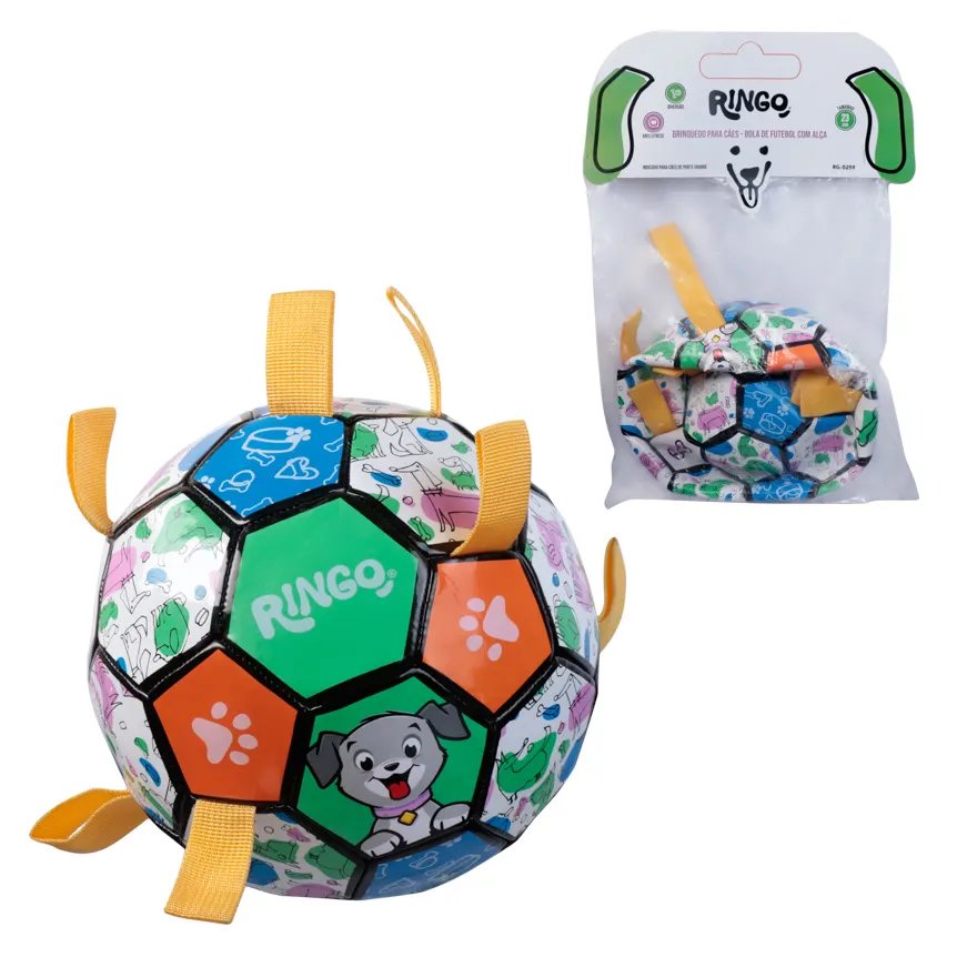 Brinquedo para Cão Bola Futebol Alça 23cm — imagem 2