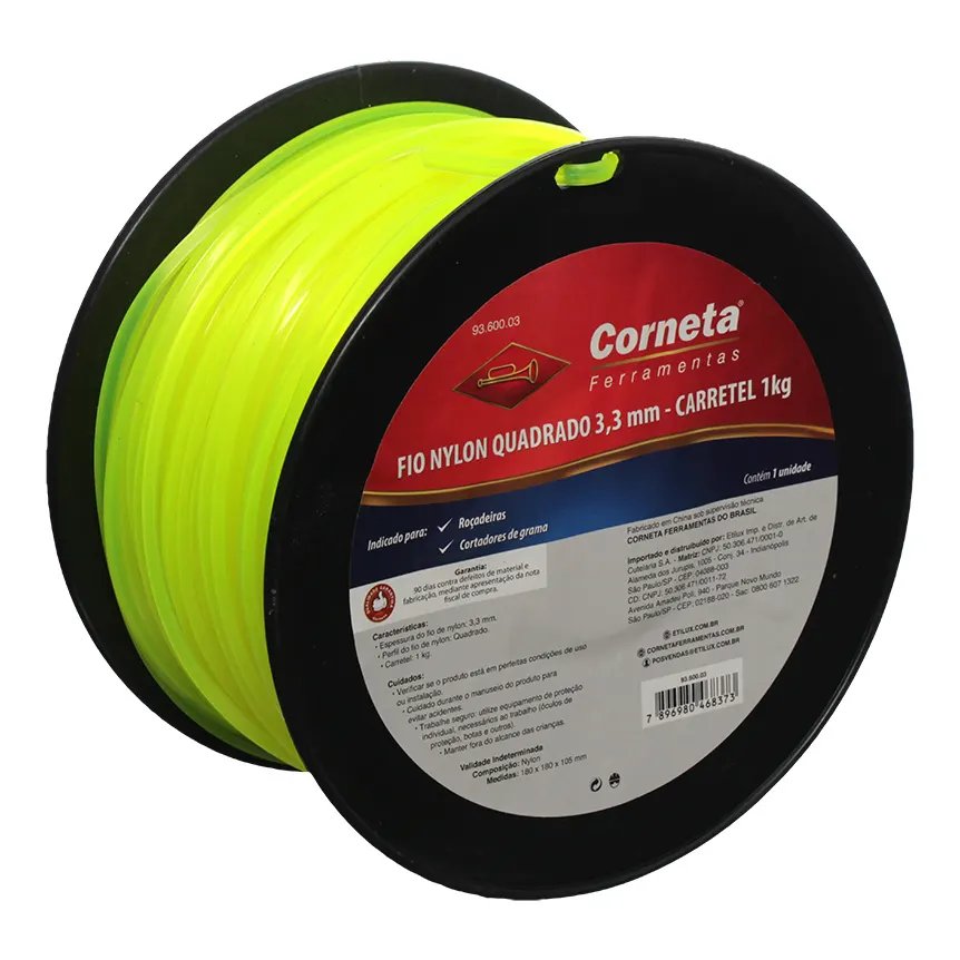 Fio Nylon Quadrado Amarelo 3,3mm 1kg — imagem 2