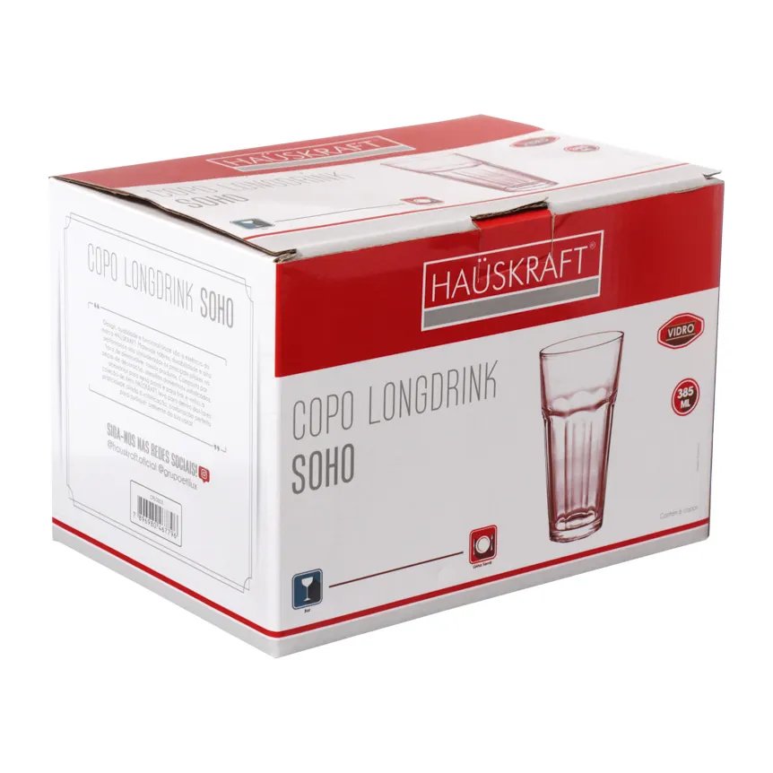 Copo Long Drink Vidro Soho Rosa 385ml 6 Peças — imagem 2