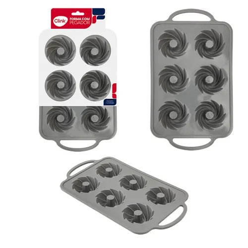 Forma Pegador Cupcake Silicone e Aço INOX 33,8 cm x 19 cm x 2,8 cm — imagem 2