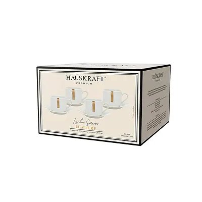 Xícara de Chá Lumie Branca com Borda Dourada 200ml 4 Peças — imagem 3