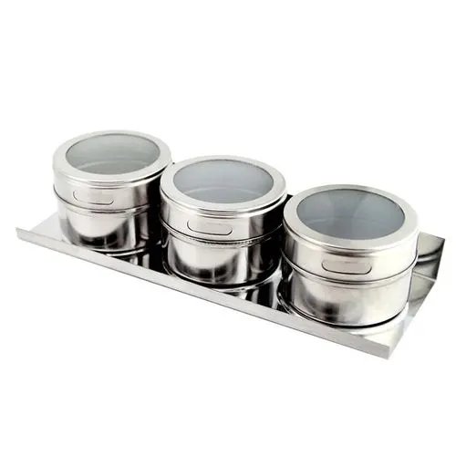 KIT 3 Pçs Porta Condimentos Magnetico Aço INOX 21 cm x 7,5 cm — imagem 2