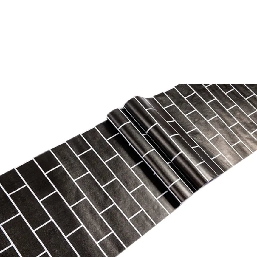 Papel de Parede Tijolinho Preto 5m x 45cm — imagem 2