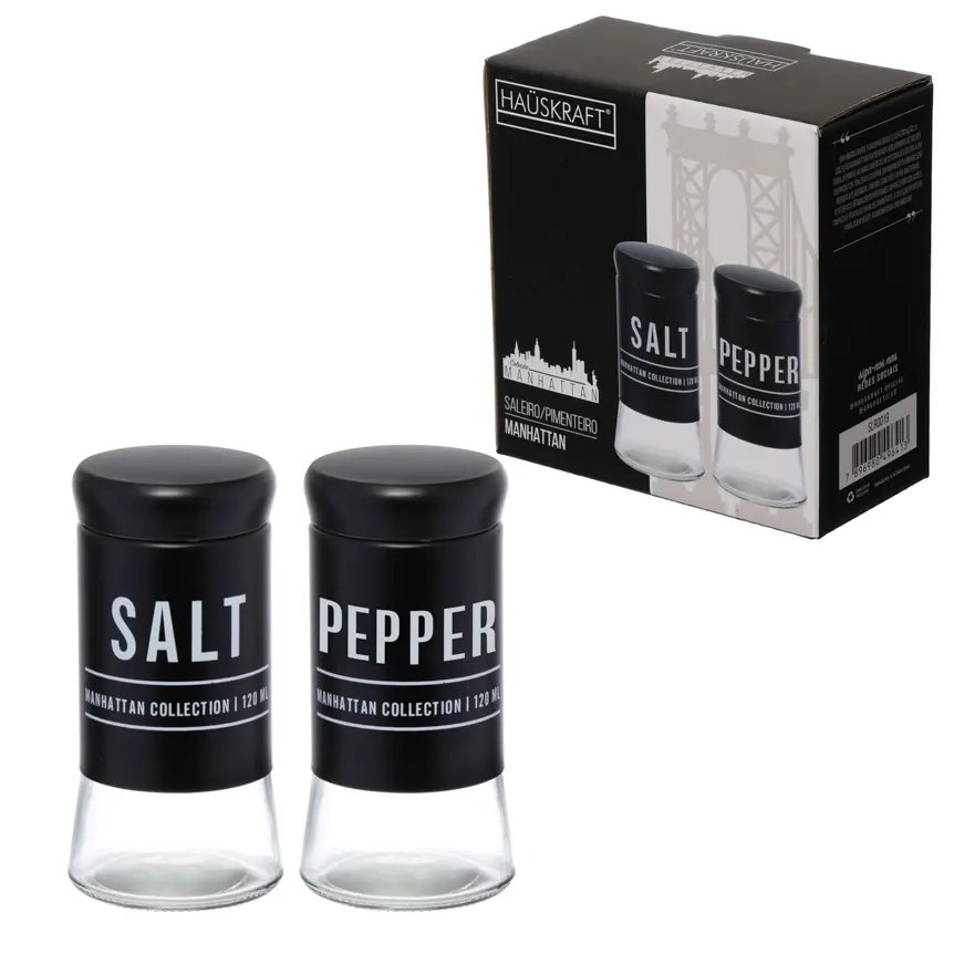 Saleiro/Pimenteiro Manhã Preto 120ml 2 Peças — imagem 3