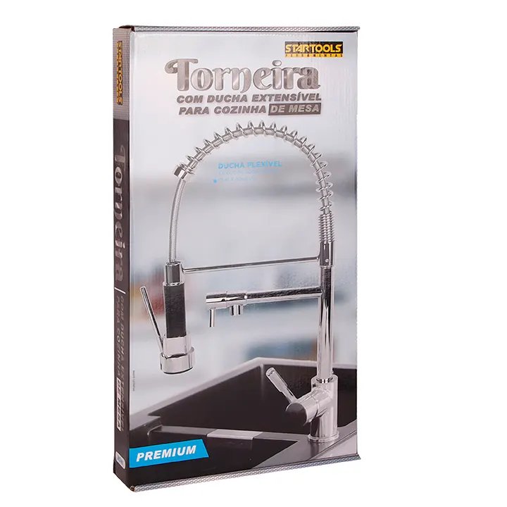 Torneira Inox Premium com Ducha Extensivel para Cozinha de Mesa — imagem 2