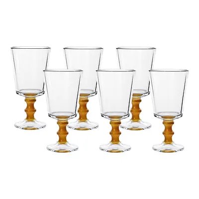 Taça Água/Vinho Bambu Âmbar 320ml 6 Peças — imagem 3