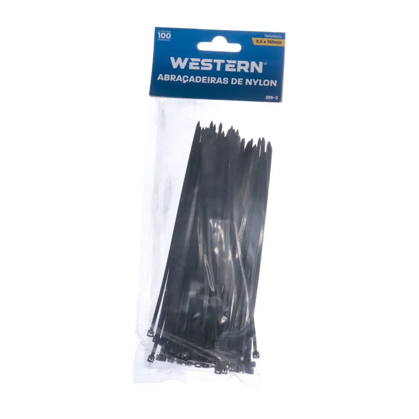 Jogo com 100 Abraçadeiras Preto 2,5x150mm — imagem 2