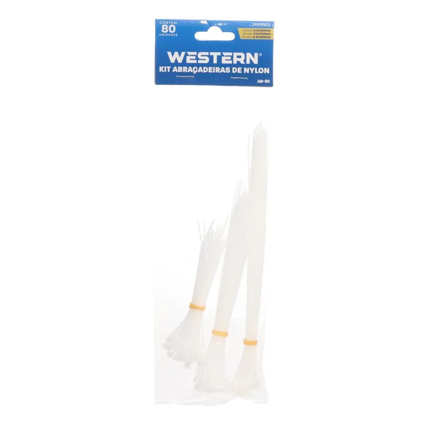 Jogo com 80 Abraçadeiras Branco 100 a 200mm — imagem 3