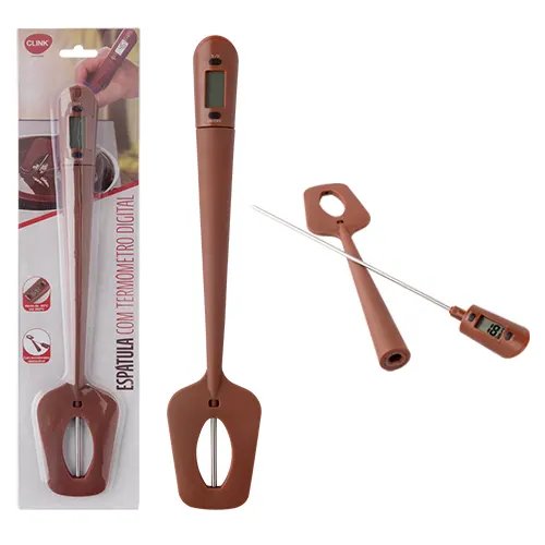 Espátula Termometro Digital Silicone, Plástico e Aço INOX 32 cm x 6,5 cm x 2,8 cm — imagem 3