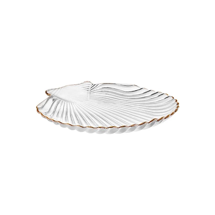 Petisqueira Concha Transparente com Borda Dourada 13,5cm — imagem 2