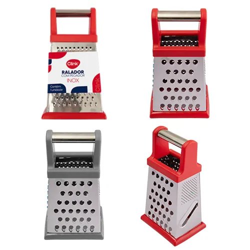 Ralador Multiuso 4 Lados INOX Plástico Silicone 9 cm x 7 cm x 16,5 cm — imagem 3