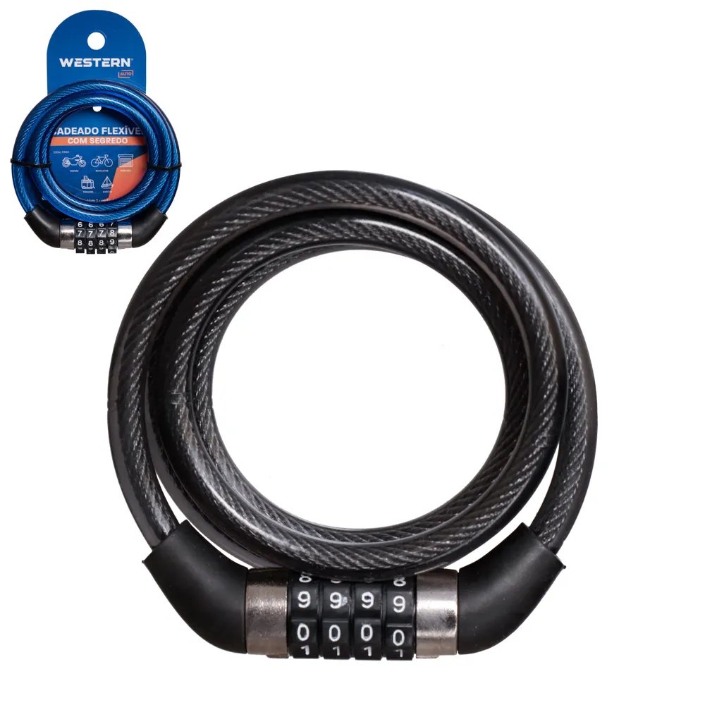 Cadeado Flexível Bike Segurança 1m x 8mm — imagem 2