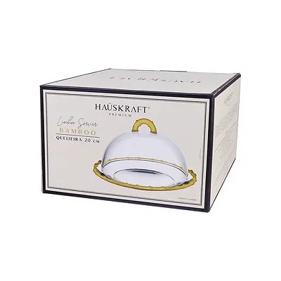 Queijeira Vidro Bambu Âmbar 20cm — imagem 2