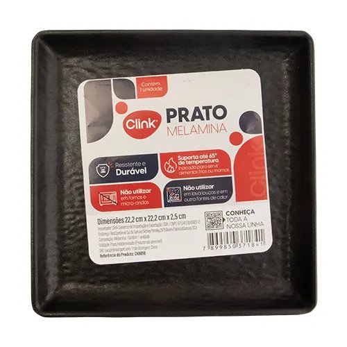 Prato Quadrado G Melamina 22,2 cm x 22,2 cm x 2,5 cm — imagem 2