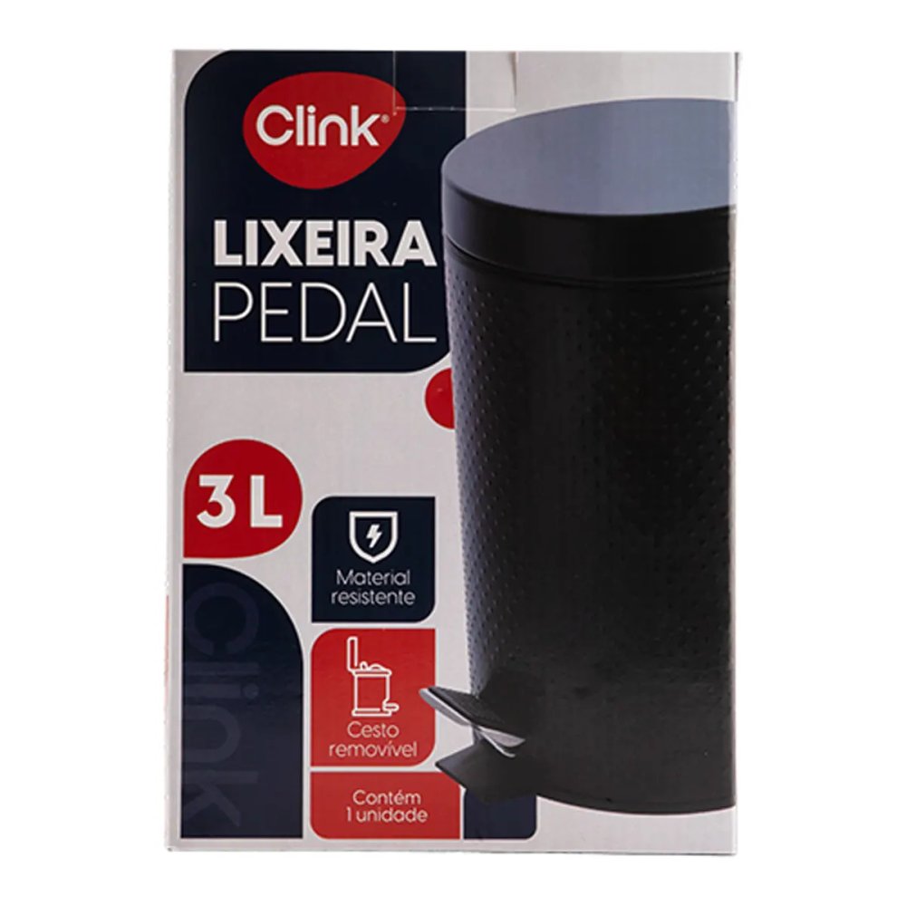 Lixeira Preto 3 L Plástico PP e Ferro 16,8 cm x 25,5 cm — imagem 2