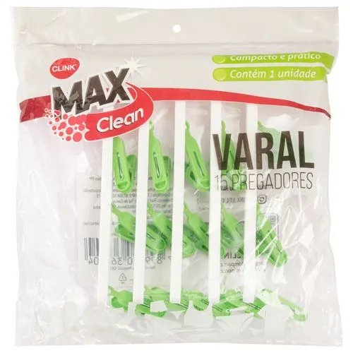Varal 15 Pregadores Plástico PP 23,5 cm x 29 cm x 2,5 cm — imagem 3