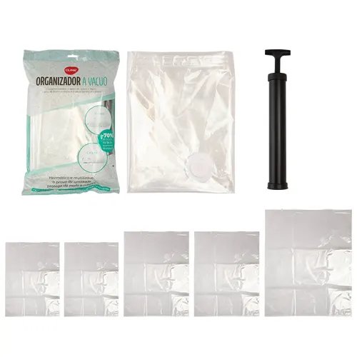 KIT 6 Pçs Saco A Vácuo Bomba Plástico PET e Pé 60 cm x 80 cm x 0,01 cm — imagem 2