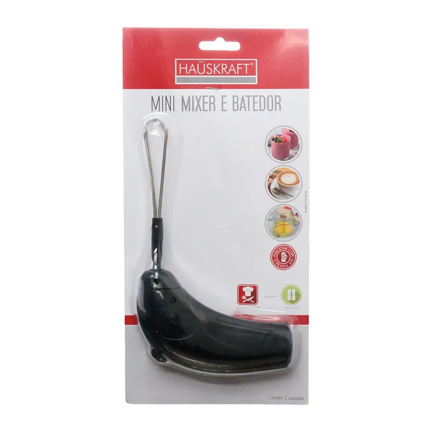 Mixer Batedor Mini Inox Preto 17cm — imagem 2