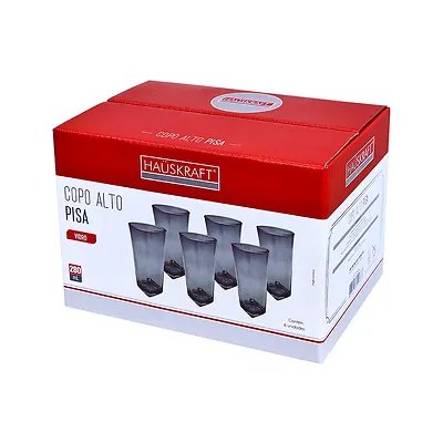 Copo Alto Pisa Cinza 280ml 6 Peças — imagem 4