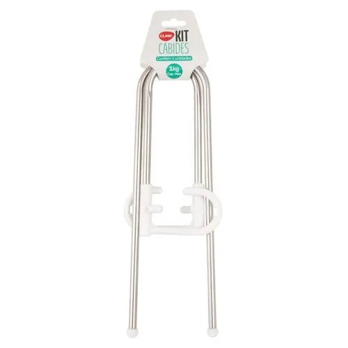 KIT 2 Pçs Cabides Plástico PP e Aço INOX 29 cm x 14 cm x 0,7 cm — imagem 3