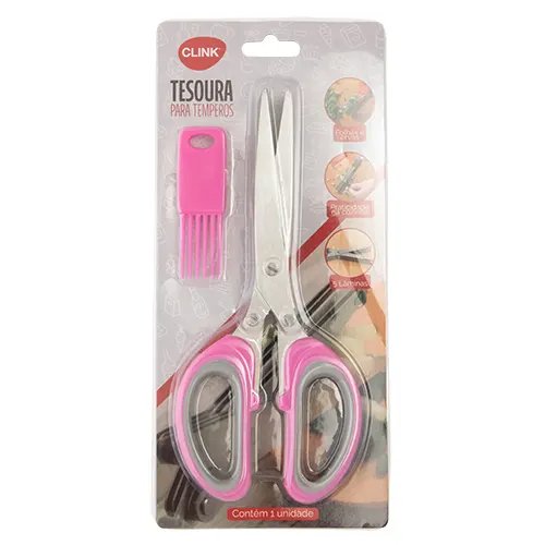 Tesouras Ervas 5 Laminas Metal Plástico 19,5 cm x 7 cm x 2 cm — imagem 3