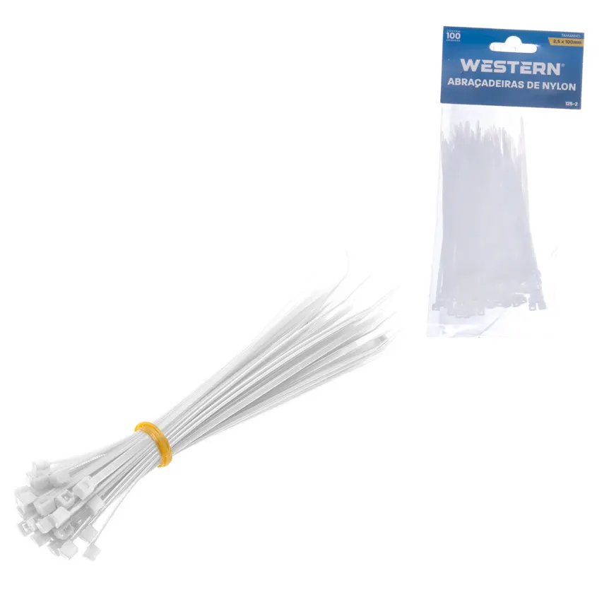 Jogo com 100 Abraçadeiras Branco 2,5x100mm — imagem 2