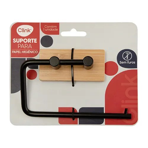 Suporte Papel Higiênico Ferro e Bambu 15,5 cm x 3,3 cm x 9,7 cm — imagem 3