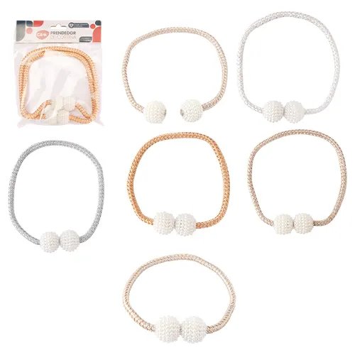 KIT 2 Pçs Prededores Cortina Poliéster e Plástico PP 45 cm x 3 cm x 3 cm — imagem 2