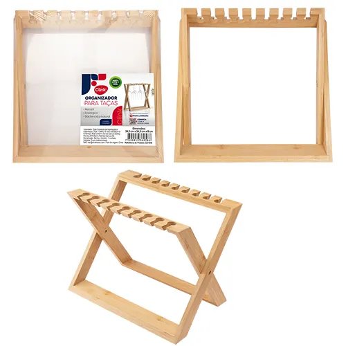 Organizador Tacas Bambu 35 cm x 34 cm x 8 cm — imagem 2