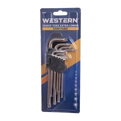 Chave Torx Extra Longa com Furo 9 Peças — imagem 3