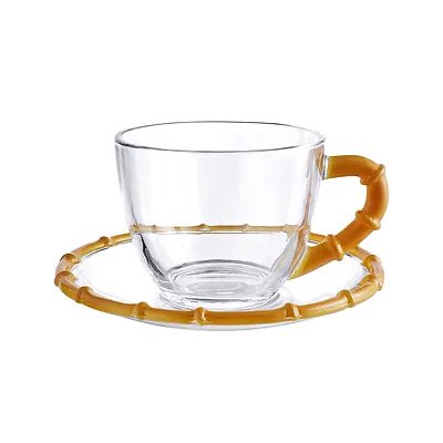 Xícara de Café Bambu Âmbar 100ml 4 Peças — imagem 3