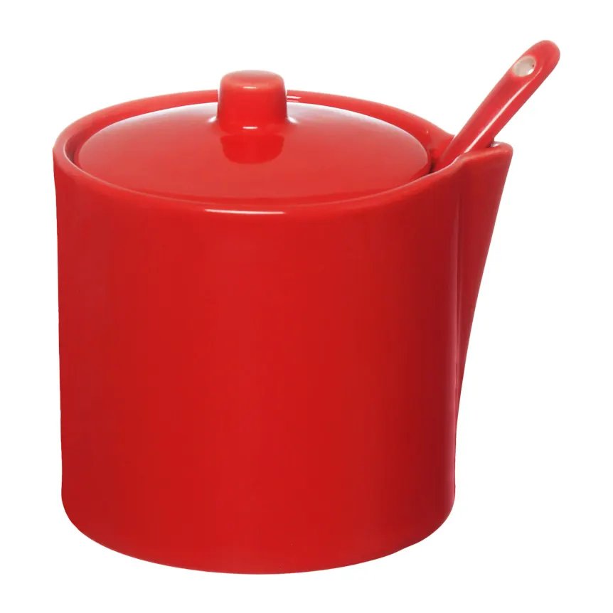 Açucareiro com Colher Manhã Vermelho 300ml — imagem 2