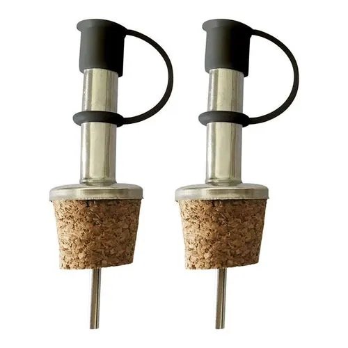 Rolha Bico Dosador Aço INOX Cortiça 8,5 cm x 2,5 cm x 2,5 cm — imagem 2
