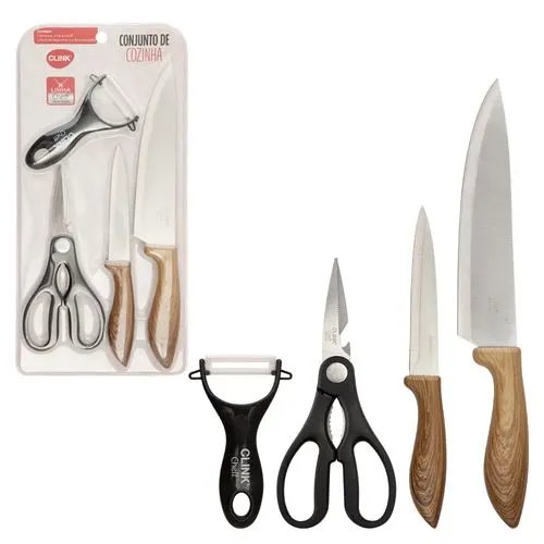 KIT Cozinha 4 Pçs Aço INOX e Plástico PP 18 cm x 3 cm x 38,5 cm — imagem 3