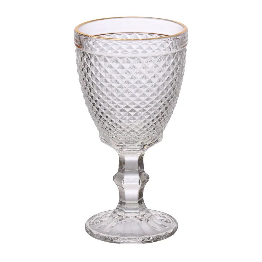 Taça Água/Vinho BJ Transparente com Borda Dourada 320ml 6 Peças — imagem 2