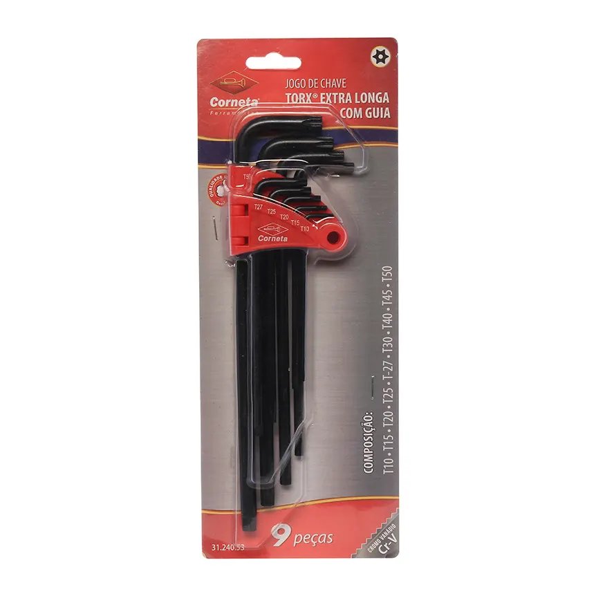 Chave Torx Extra Longa com Furo 9 Peças — imagem 3