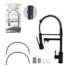 Torneira Inox Preta Premium com Ducha Extensível para Cozinha de Mesa — imagem 2